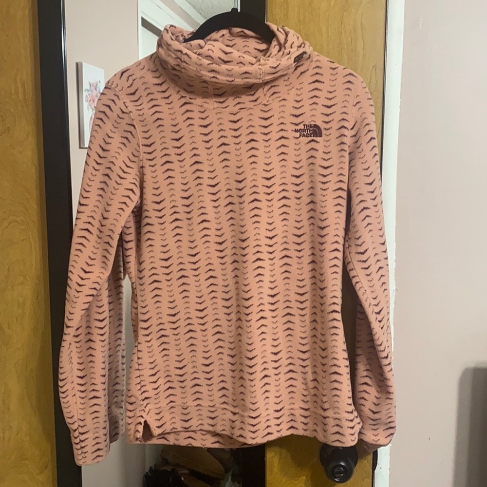 Fleece cowl neck north face pullover